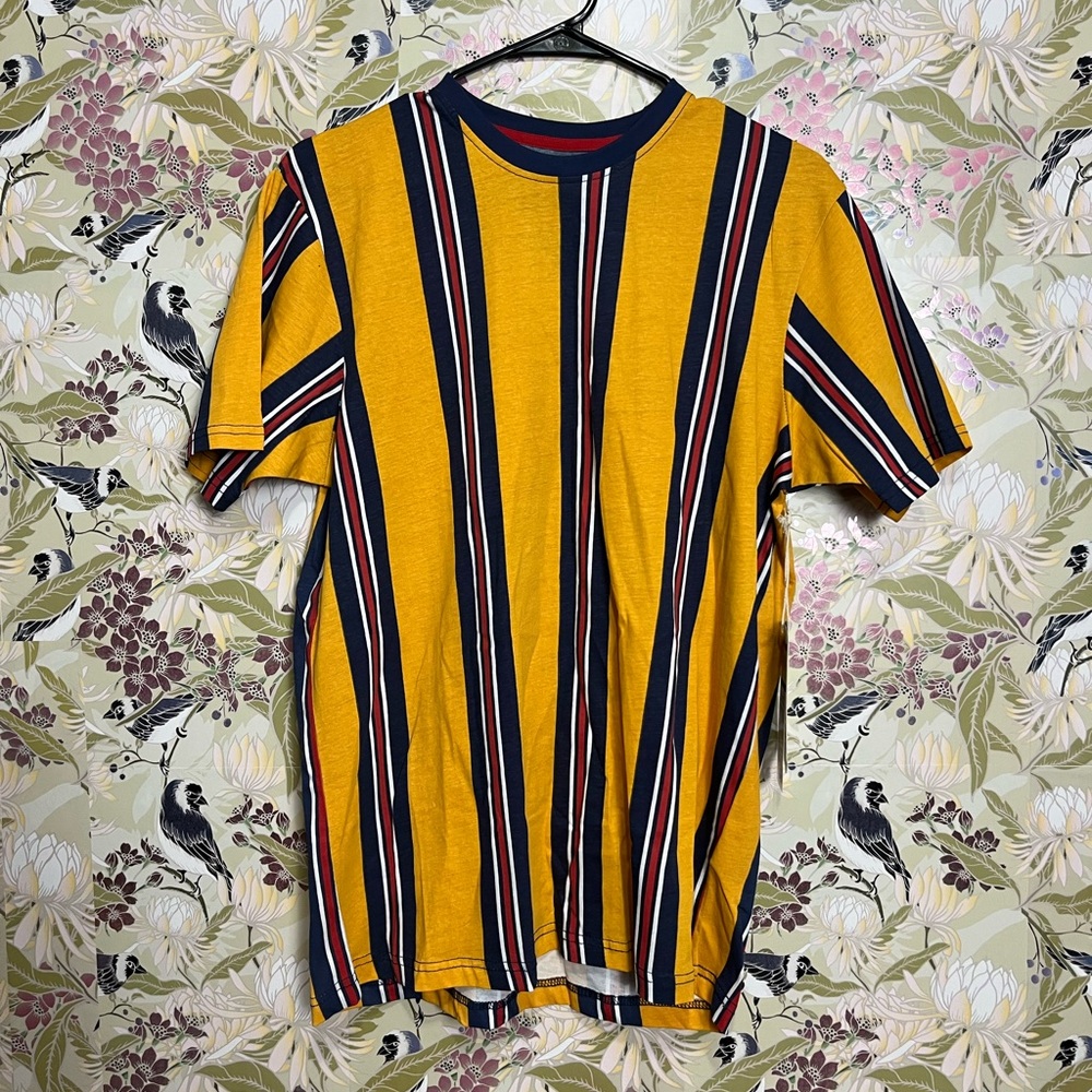 Striped Yellow and Blue Men's Short Sleeve Tee